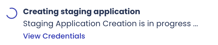 Create a staging application